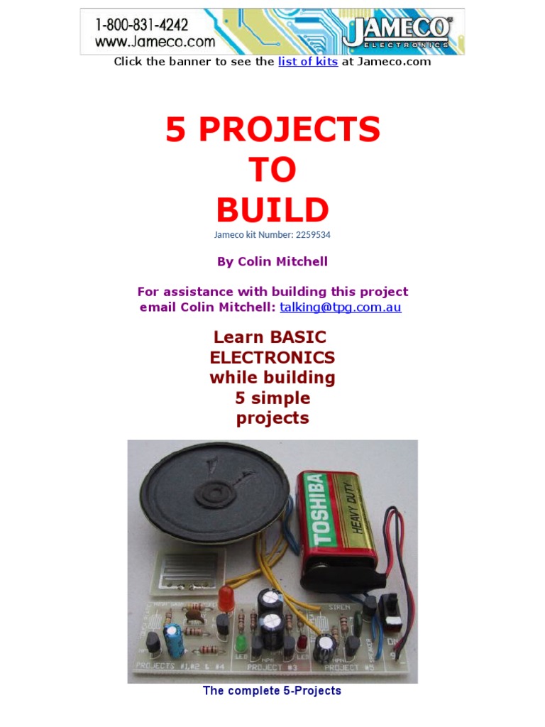 Basic Electronics Projects Guide | PDF | Capacitor | Bipolar Junction ...