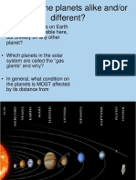 How Are The Planets Alike And/or Different?