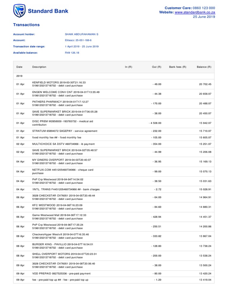 Bank Statement PDF PDF Payments Annual Percentage Rate