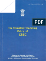 Complaint Handling Policy of CBEC