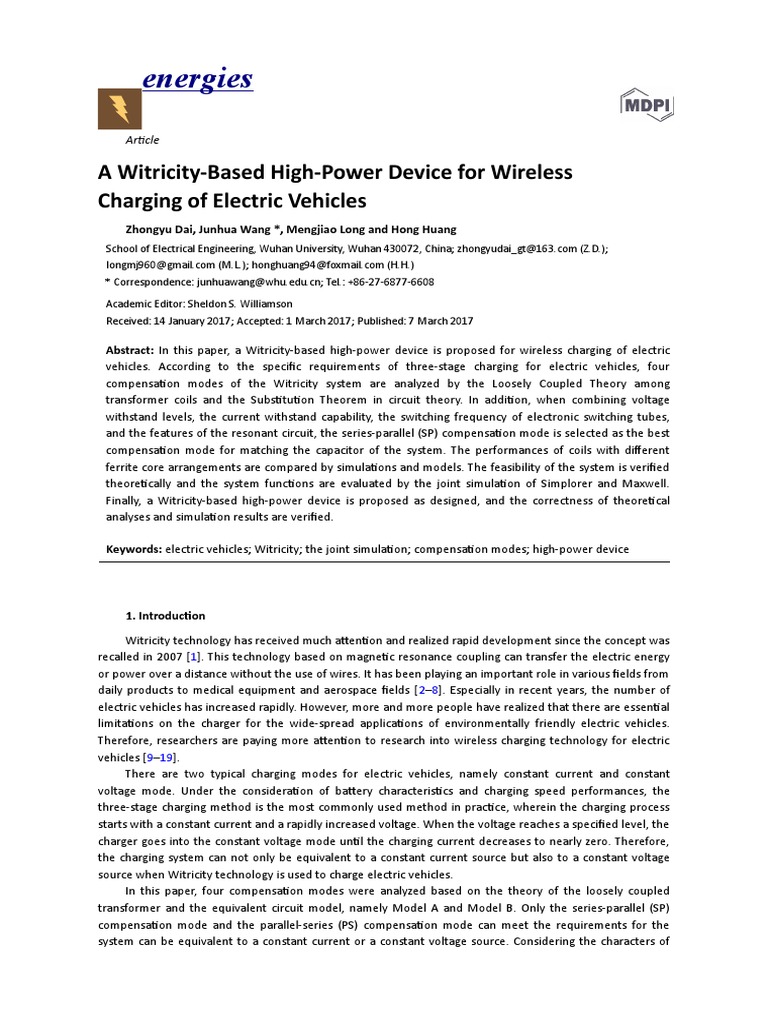 About Wireless Charging of Car | PDF | Inductor | Inductance