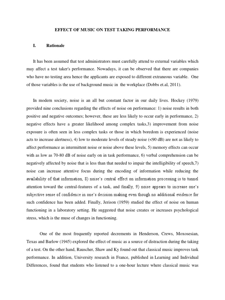 Effects of Music | PDF | Noise | Sampling (Statistics)