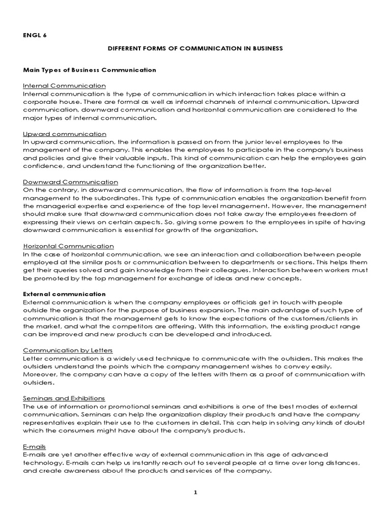 Types of Business Communication Explained | PDF | Communication ...