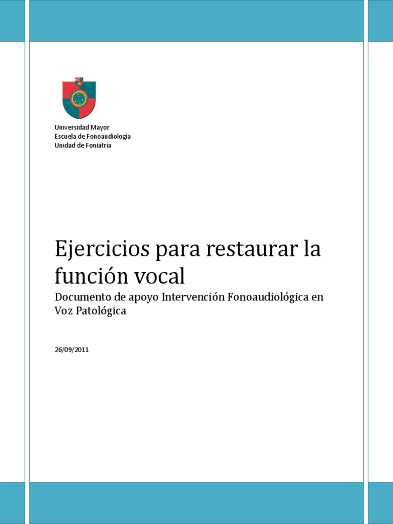 Ejercicios para la Función Vocal | PDF | Masaje | Sonido