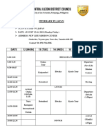 Central Luzon District Council: Itinerary in Japan