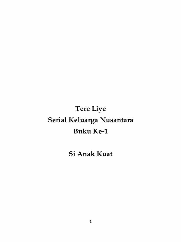 Si Anak Kuat By Tere Liye