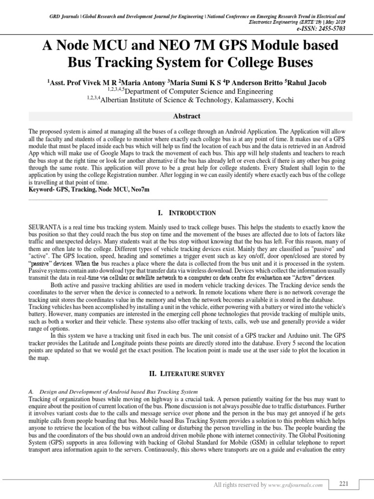 College Bus GPS Tracking System | PDF | Global Positioning System ...