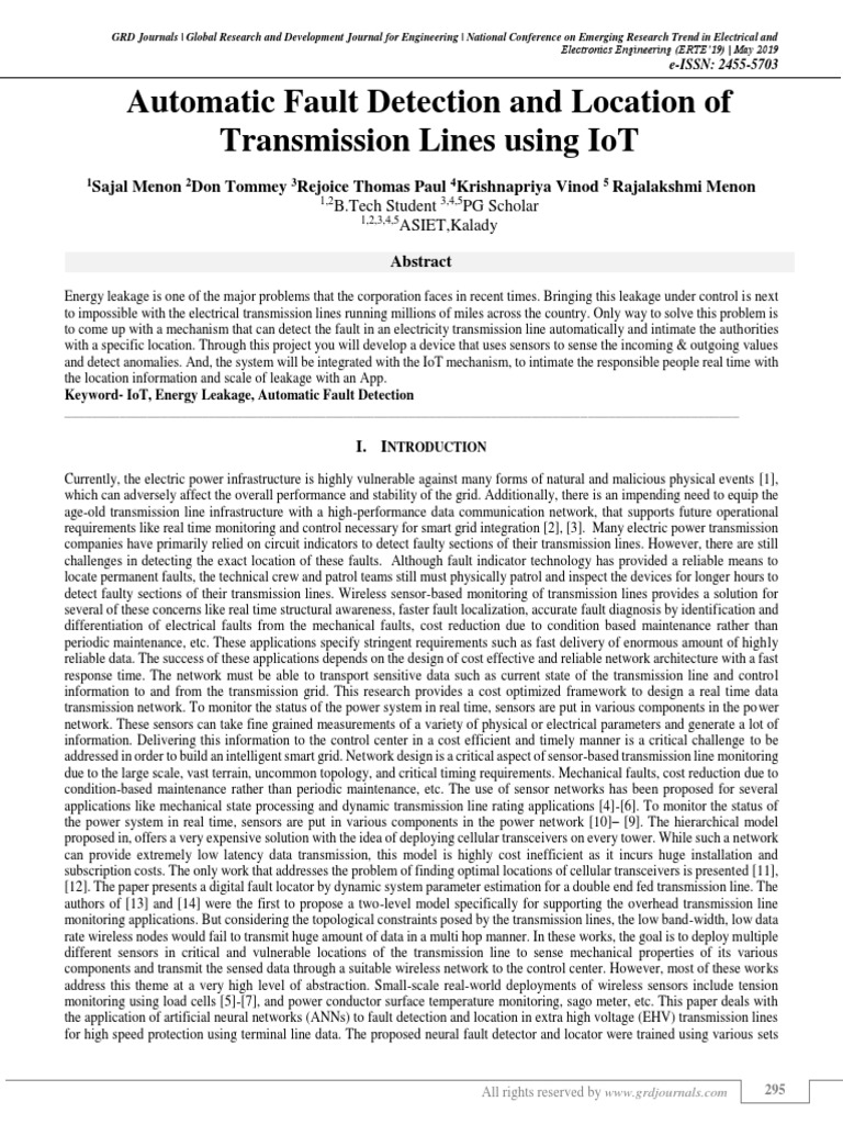 IoT-Based Fault Detection in Power Lines | PDF | Microcontroller ...
