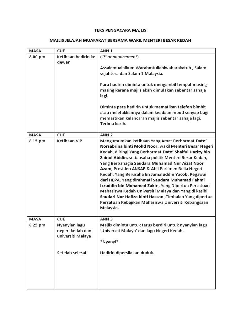 Teks Pengacara Majlis Baru  PDF