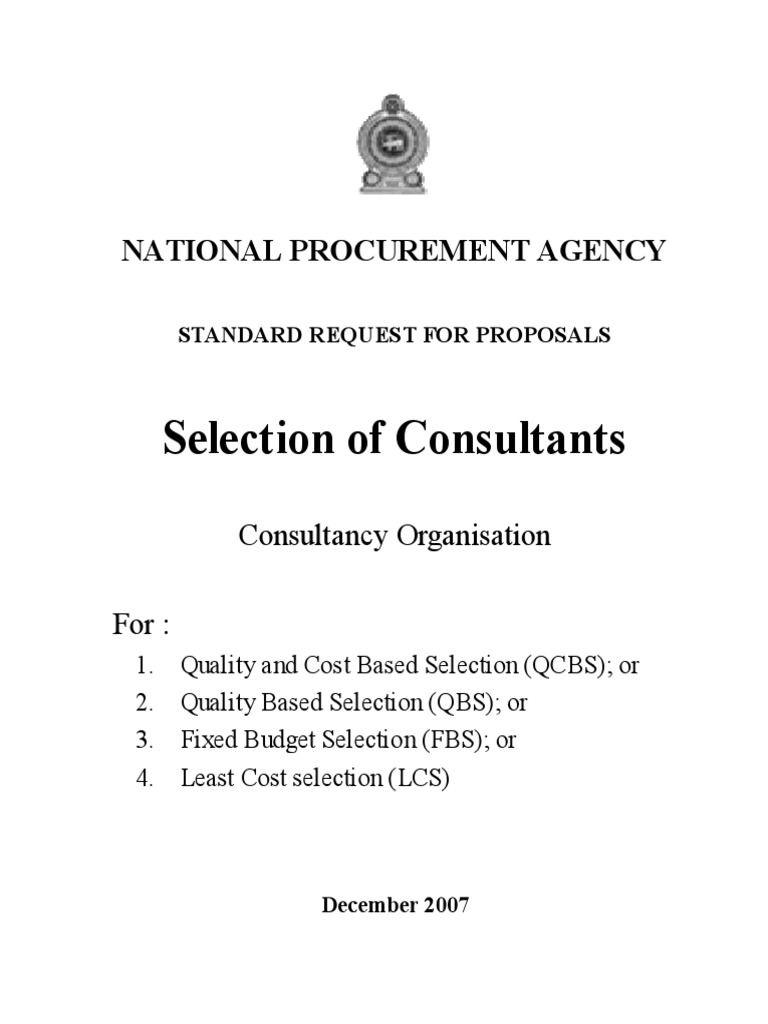National Procurement RFP Guide | PDF | Consultant | Request For Proposal