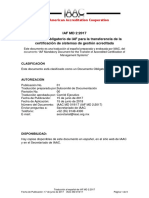 Documento Obligatorio de IAF para La Transferencia de La Certificación de Sistemas de Gestión Acreditada