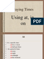 Saying Times: Using At, In, On
