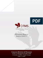 FMS Delhi - Placement Report - 2015 - 2017 Finals