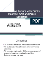 Society and Culture With Family Planning, GAD and Peace Education