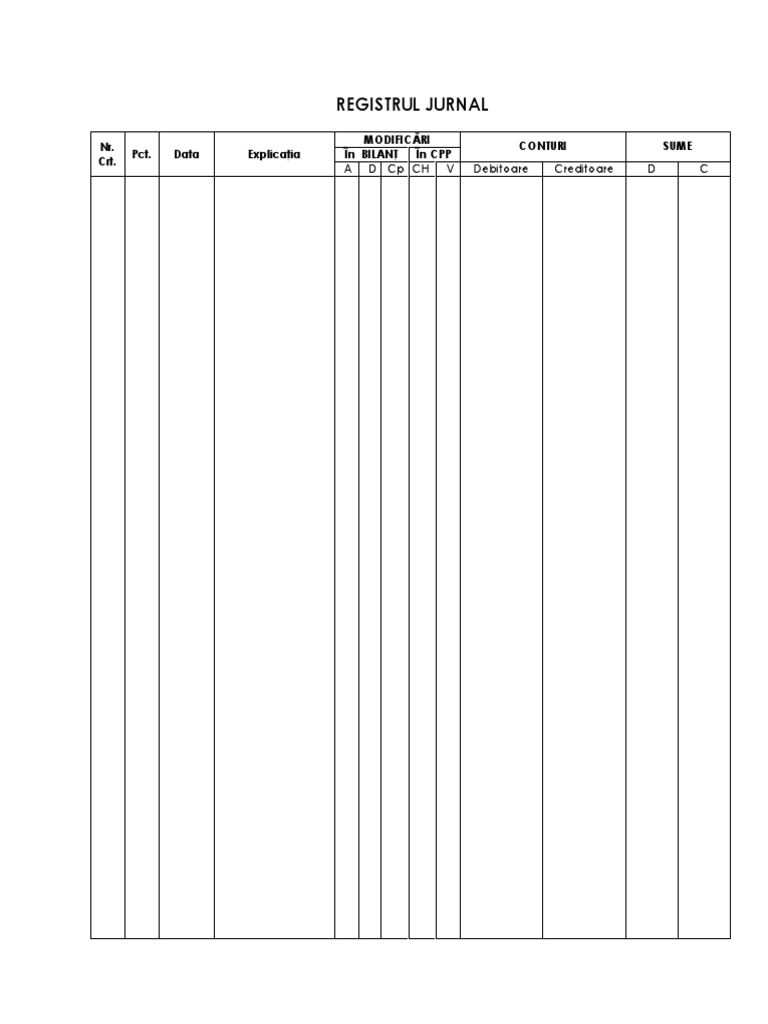 Model Registru Jurnal Si Registru Cartea Mare PDF | PDF