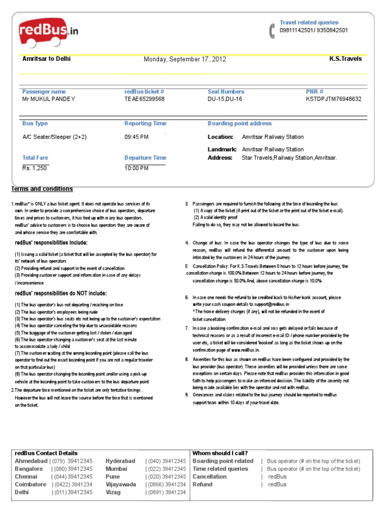 Chartered Bus Ticket Pdf 