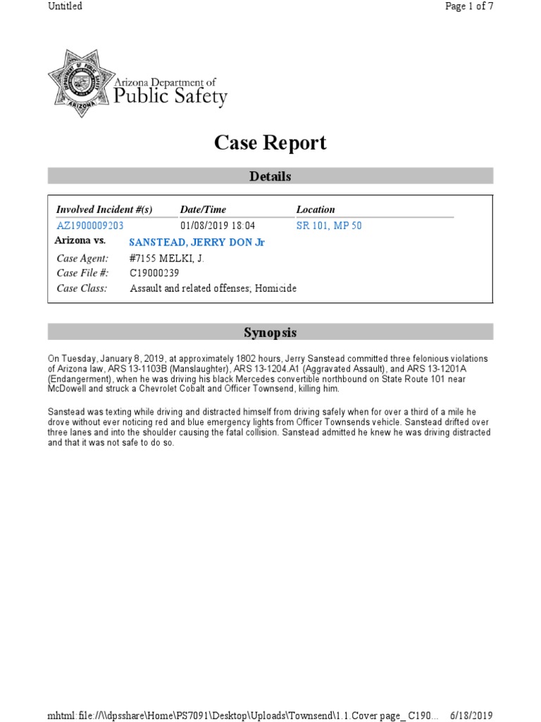 Townsend Report (254 Pages) - Redacted | PDF | Police Officer | Traffic
