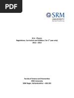 B.SC Physics Regulations, Curriculum and Syllabus (For 1 Year Only) 2012 - 2013