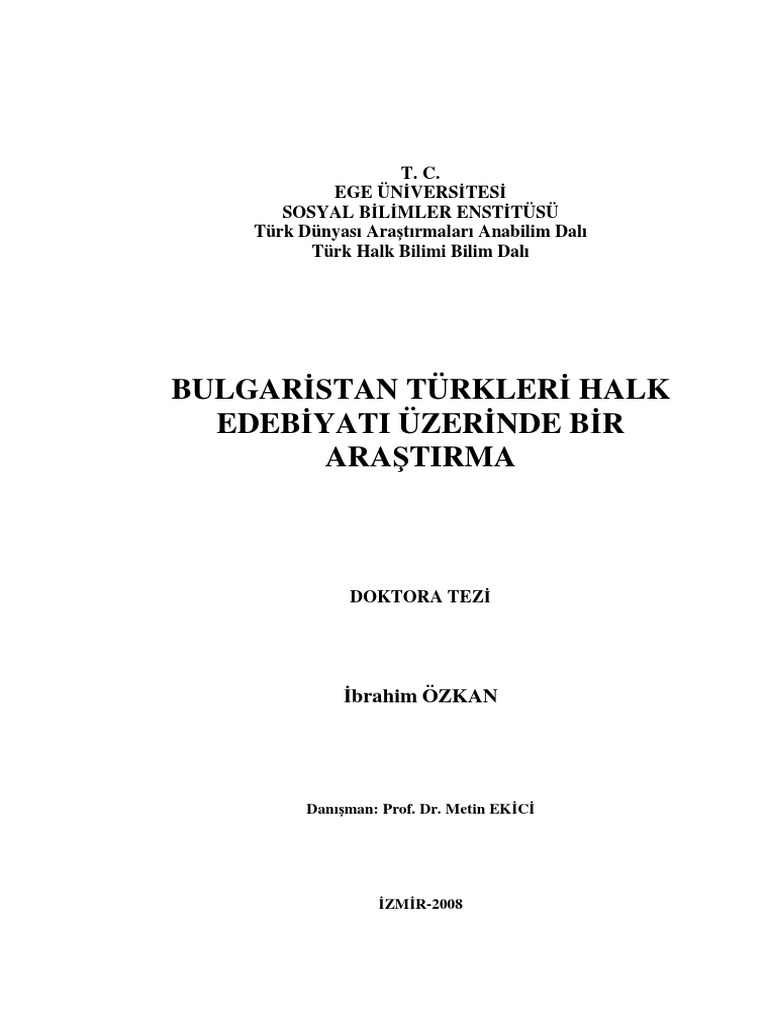 bulgaristan turkleri halk edebiyati uzerine bir arastirma ibrahim ozkan pdf