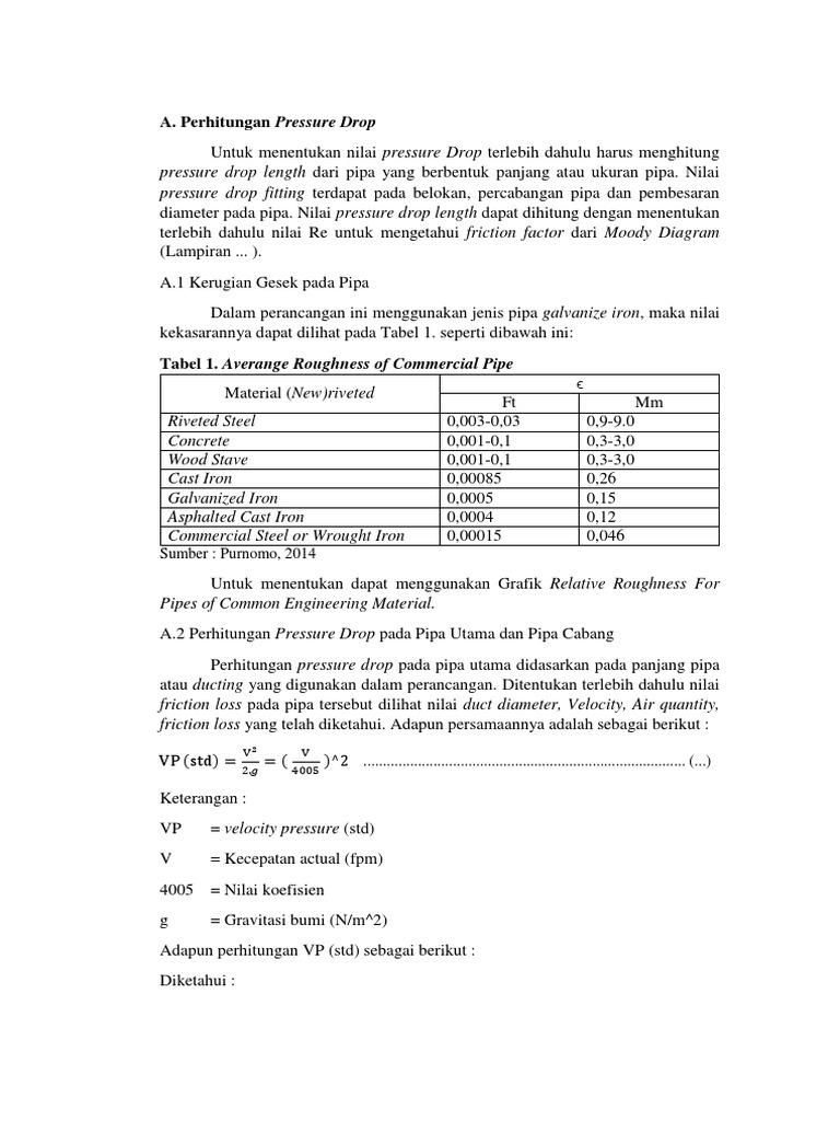 Pressure Drop Calculations | PDF