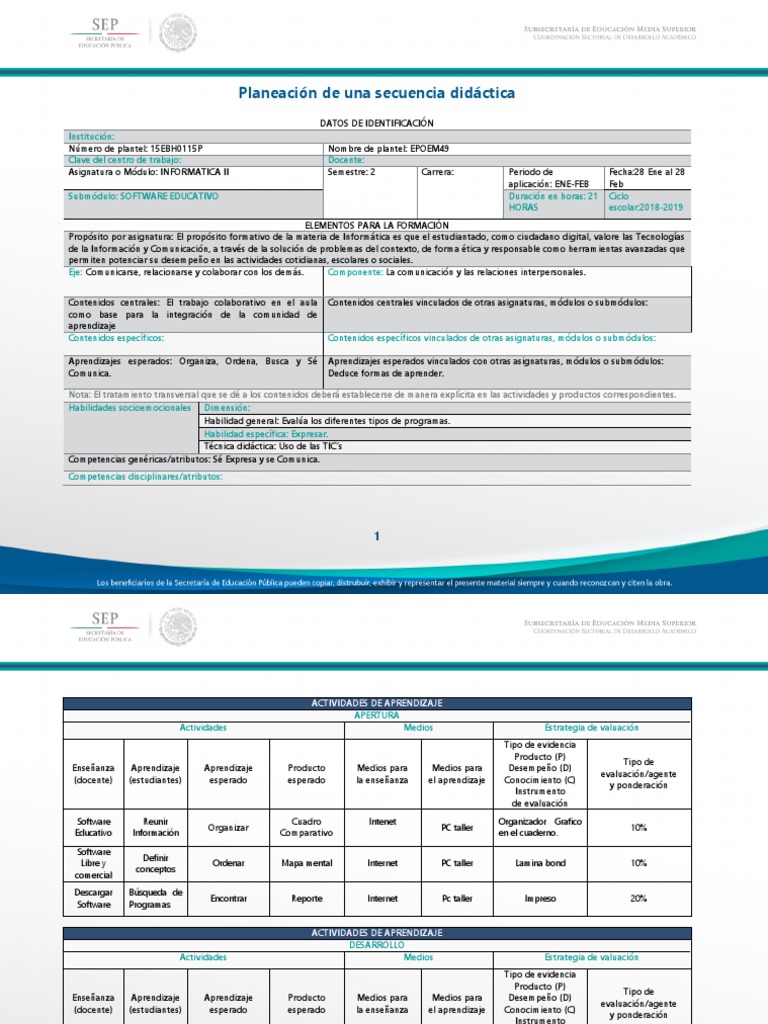 Formato de Secuencia Didáctica COSDAC | PDF | Evaluación | Aprendizaje