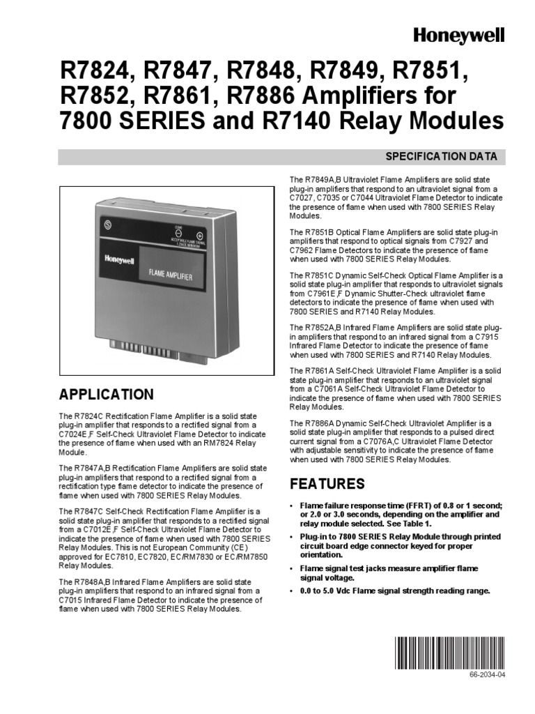 Honeywell Amplificatore ultravioletto R7849a1015, Rm78xx