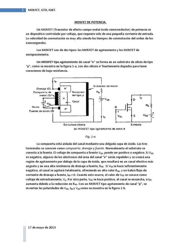 Características y funcionamiento de los MOSFET de potencia PDF