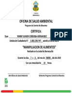 Certificado de Manipulacion de Alimentos para Editar