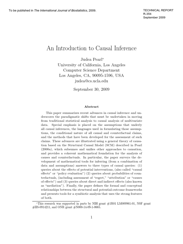 An Introduction To Causal Inference | PDF | Causality | Confounding