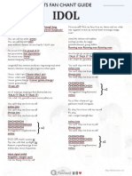 Bts Idol Lyrics Fanchant