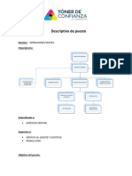 Perfil de Puesto Operaciones Ventas