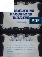 Pagsulat NG Pangulong Tudling
