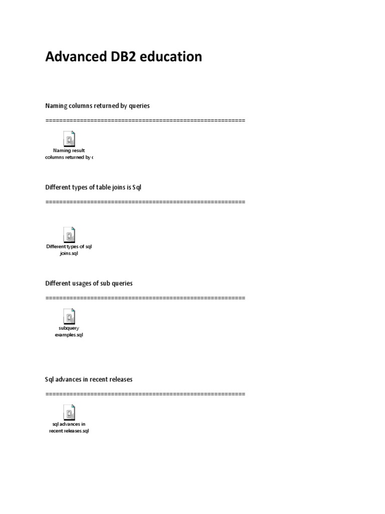 Advanced DB2 Education Naming Result Columns Returned by Queries SQL
