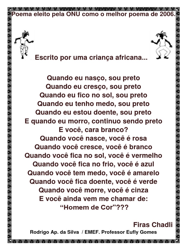 Poema Infantil sobre Identidade Africana | PDF | Ciências Sociais
