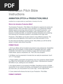 Animation Pitch Bible