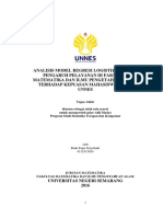 Analisis Model Regresi Logistik Ordinal Pengaruh Pelayanan Di Fakultas Matematika Dan Ilmu Pengetahuan Alam Terhadap Kepuasan Mahasiswa Fmipa Unnes