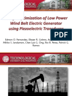 Design Optimization of Low Power Wind Belt Electric Generator Using Piezoelectric Transducer