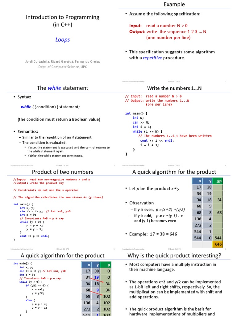 IP03 Loops-4slides PDF | PDF | Algorithms | Number Theory