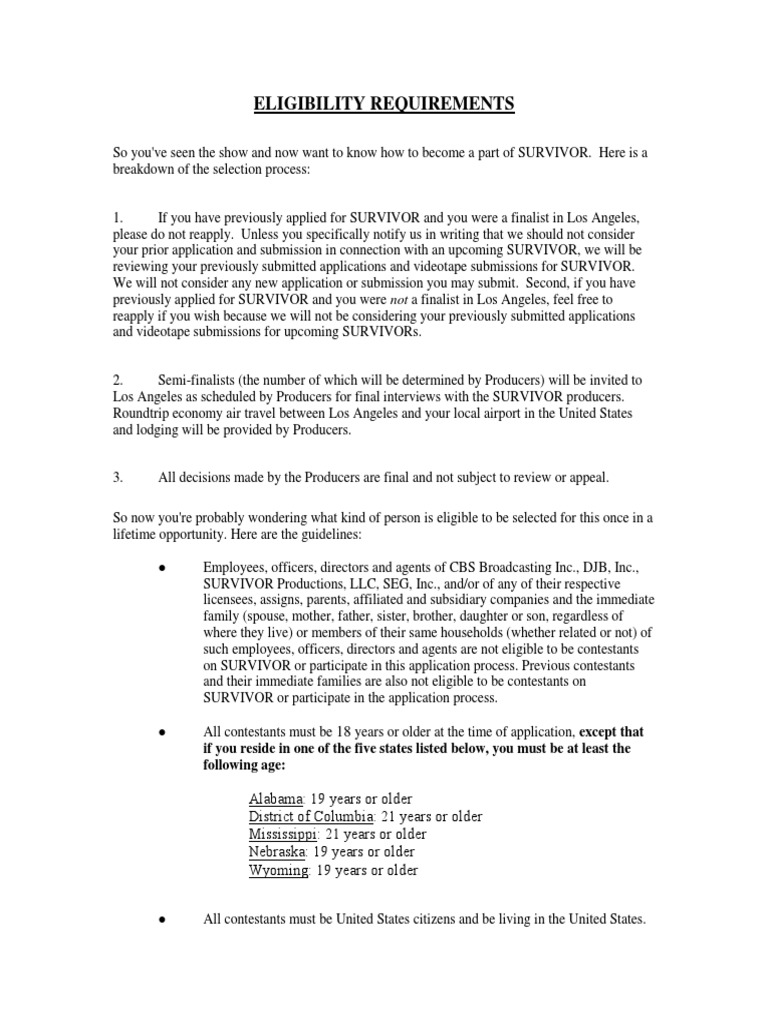 Survivor Eligibility PDF Government