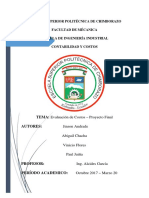 Escuela Superior Politécnica de Chimborazo Facultad de Mécanica Escuela de Ingeniería Industrial Contabilidad Y Costos