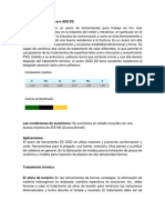 Características Del Acero AISI D2 y Caracteristicas Del Lubricante