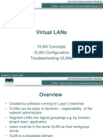 Virtual Lans: Vlan Concepts Vlan Configuration Troubleshooting Vlans