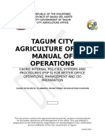 Tagum City Agriculture Office Manual of Operations