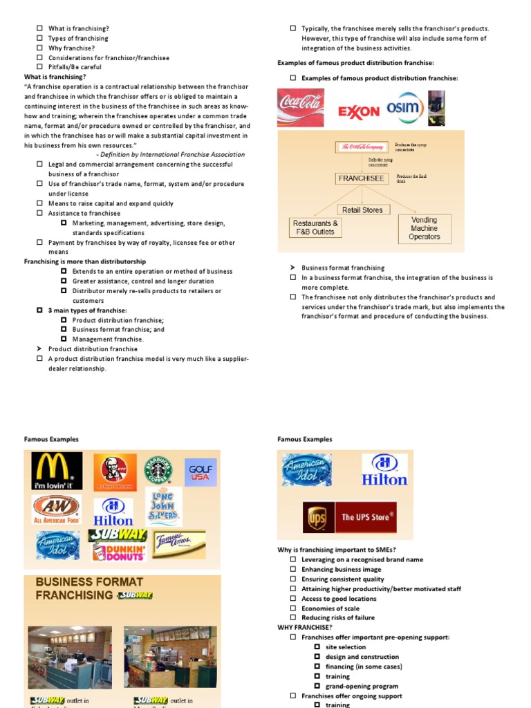 What Is Franchising? Examples of Famous Product Distribution Franchise
