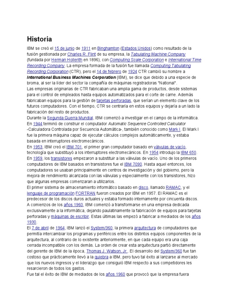 Historia de IBM | PDF | Ibm | Hardware de la computadora
