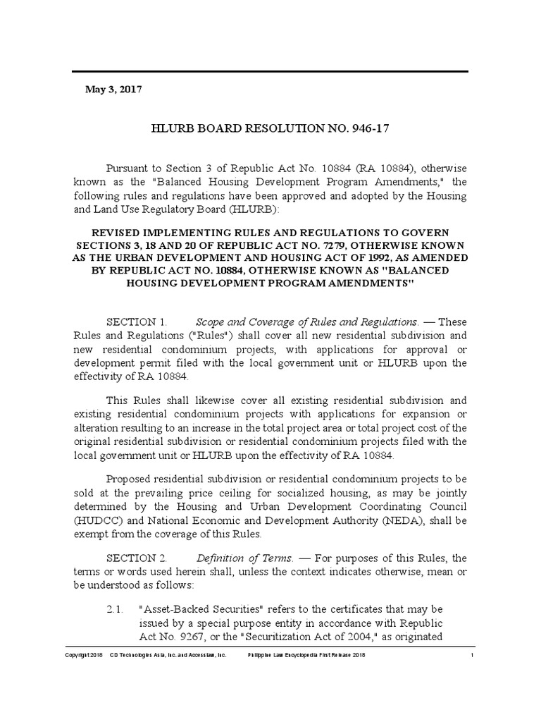 HLURB Guidelines on Housing Development | PDF | Public Housing ...