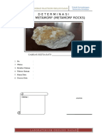 Determinasi Batuan Metamorf (Metamorf Rocks) : Lembar Determinasi Praktikum Geologi Dasar