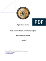 Uganda Agriculture Sector Semi-Annual Monitoring Report FY 2018-19