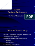 MN1001 Business Environment: The Value Chain in Services