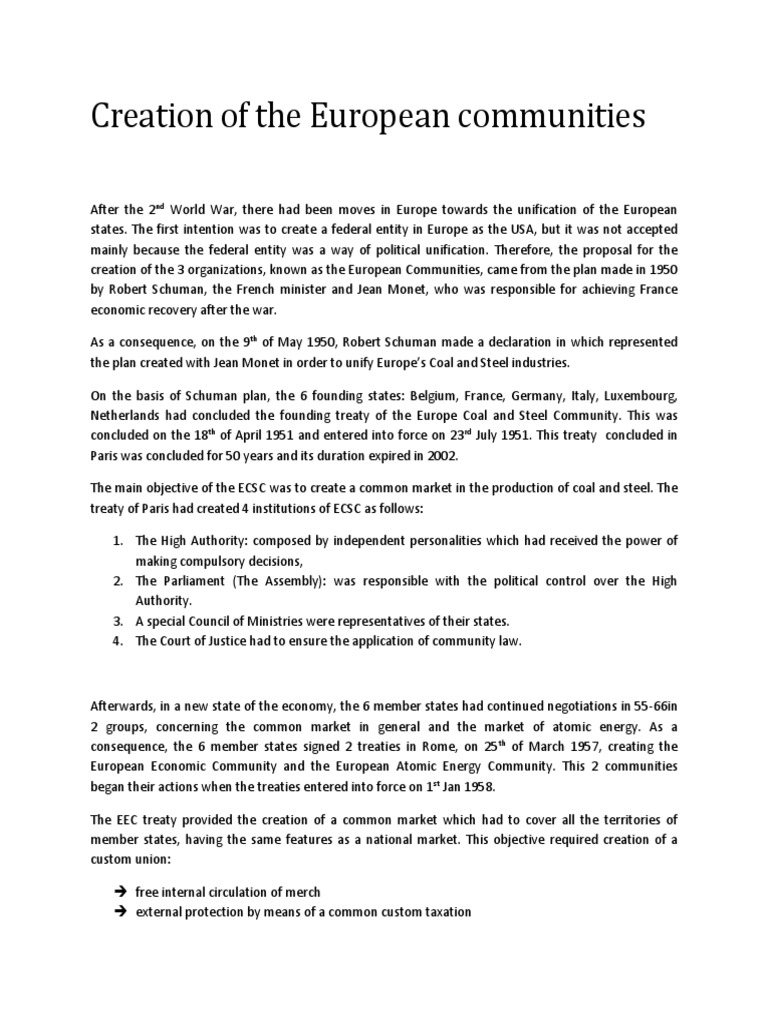 History of the European Communities | PDF | European Economic Community ...